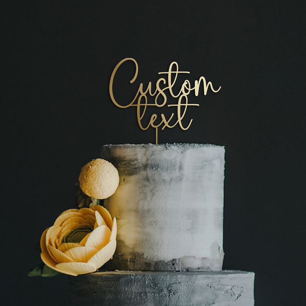 Wedding Ceremony Supply - Topper per torta in acrilico dorato