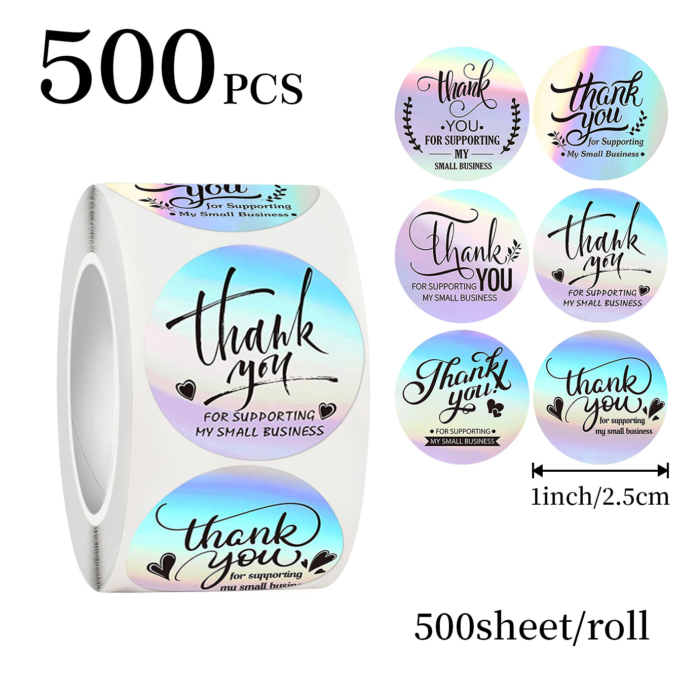 Wedding Favor Box - JCAC 500 pezzi/rotolo Adesivi Olografici di