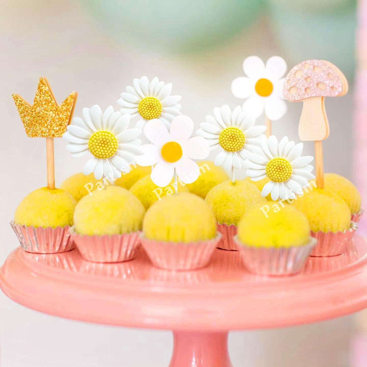 Confetti Balloon Set - 1set resina Daisy Cake Topper palloncini