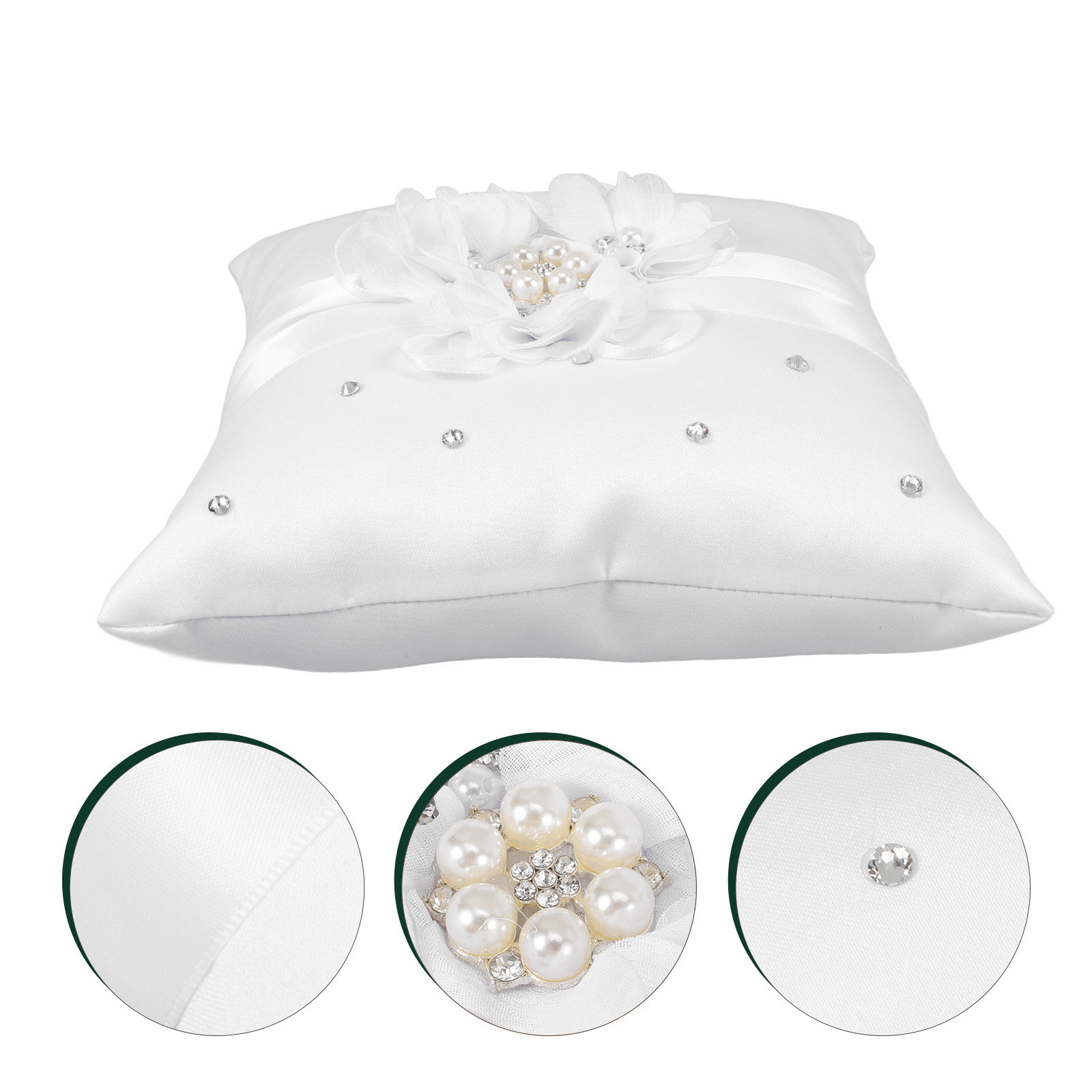 Ring Bearer Pillow - Cuscino Portafedi Nuziali 20x20cm con Fiori,