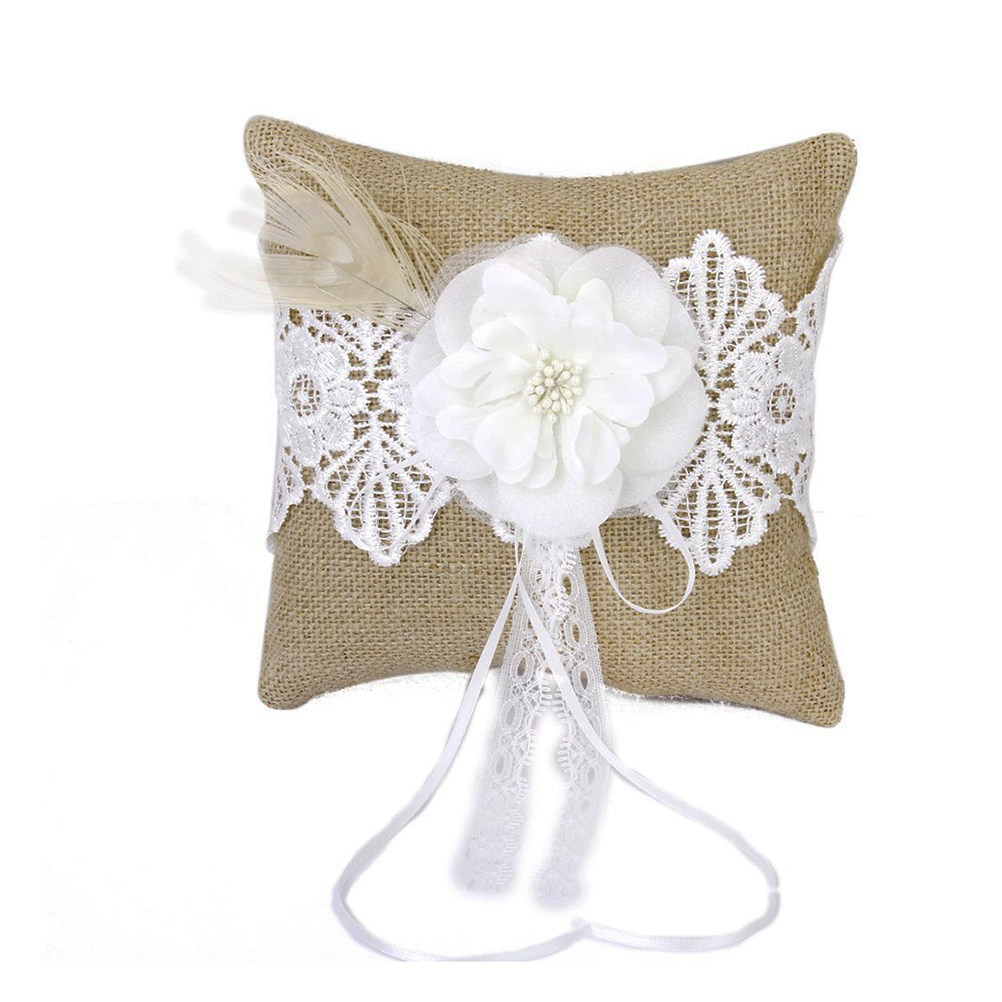 Cuscino Portafedi in Iuta 20x2 - Ring Bearer Pillow recensione e prezzo